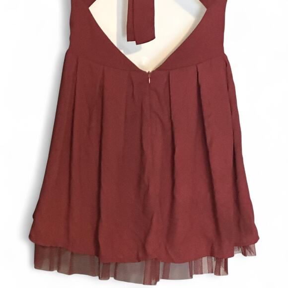 Sans Souci Crimson Red Fit & Flare Mini Dress Small Back Bow Holiday Party NWT - Picture 11 of 12